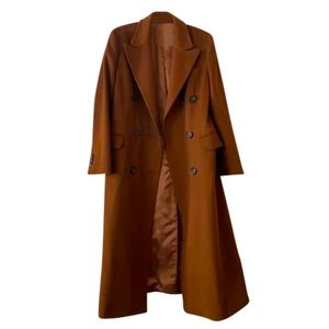 Loro Piana 100% Virgin Wool Double Breasted Coat, Maple Size 10 U.S / 44 IT